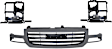 3-Piece Kit Grille Painted Gray Shell with Painted Black Insert, Includes (1) Grille Assembly and (2) Headlight Bracket