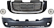 4-Piece Kit Grille Painted Black Shell with Painted Gray Insert, Includes (1) Bumper Cover, (2) Fog Light, and (1) Grille Assembly