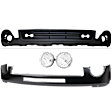 3-Piece Kit Front Bumper Powdercoated Black, Includes (1) Bumper, (1) Fog Light and (1) Valance