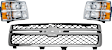 2013 Chevrolet Silverado 2500 HD - 3-Piece Kit Grille, Chrome Shell with Painted Black Insert,  Includes (1) Grille Assembly and (2) Headlight