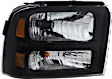 2005-2007 Ford F-250 Super Duty - 3-Piece Kit Harley-Davidson Edition Grille Painted Black Shell with Chrome Insert