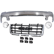 3-Piece Kit Front Bumper Chrome, Includes (1) Bumper, (1) Grille Assembly and (1) Fog Light