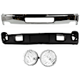 3-Piece Kit Front Bumper Chrome, Includes (1) Bumper, (1) Valance and (1) Fog Light