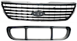 2-Piece Kit Grille Gray, Includes (1) Grille Assembly and (1) Bumper Grille