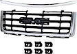 2007 GMC Sierra 1500 - 2-Piece Kit Grille, Chrome Shell with Painted Black Insert, New Body Style,  Includes (1) Grille Assembly and (1) Hood Molding