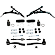 1994 Honda Civic del Sol - 12-Piece Kit Front, Driver and Passenger Side, Lower Control Arm, Power Steering,  Includes (2) Ball Joint, (2) Control Arm, (2) Steering Rack Boot, (2) Sway Bar Link, and (4) Tie Rod End