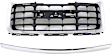 2-Piece Kit Grille Chrome Shell with Textured Gray Insert, Includes (1) Grille Assembly and (1) Hood Molding