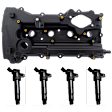5-Piece Kit Valve Cover, Includes (4) Ignition Coil and (1) Valve Cover