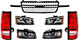7-Piece Kit Grille Textured Black, Without Dale Earnhardt Package, Includes (1) Grille Assembly, (4) Headlight, and (2) Tail Light