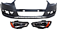 3-Piece Kit Driver and Passenger Side HID/Xenon Headlight, Without bulb(s), OE Replacement, Includes (2) Headlight and (1) Bumper Cover