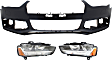 3-Piece Kit, Front Primed Bumper Cover, Includes (1) Bumper Cover and (2) Headlight