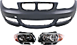 3-Piece Kit, Front Primed Bumper Cover, Includes (1) Bumper Cover and (2) Headlight