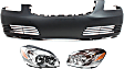 3-Piece Kit Driver and Passenger Side Halogen Headlight, With bulb(s), OE Replacement, Includes (2) Headlight and (1) Bumper Cover