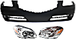 3-Piece Kit, Front Primed Bumper Cover, Includes (1) Bumper Cover and (2) Headlight