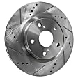 2-Wheel Set Front Brake Disc and Pad Kit, Cross-drilled and Slotted 5 Lugs 296 mm, Includes (1) Brake Pad Set and (2) Brake Disc