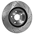 2-Wheel Set Front Brake Disc and Pad Kit, Cross-drilled and Slotted 5 Lugs 296 mm, Includes (1) Brake Pad Set and (2) Brake Disc