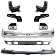 2004 Chevrolet Silverado 1500 Base - 9-Piece Kit Front Bumper, Chrome,  Includes (1) Bumper, (4) Bumper Bracket, (1) Bumper Cover, (2) Fog Light, and (1) Valance