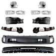 2008 Chevrolet Silverado 2500 HD WT - 9-Piece Kit Front Bumper, Primed, Includes (1) Bumper, (2) Bumper Bracket, (4) Bumper End, (2) Fog Light, and (1) Valance