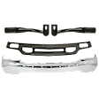 2000 GMC Sierra 1500 - 4-Piece Kit Front Bumper, Chrome, Standard Cab Pickup, Includes (1) Bumper, (2) Bumper Bracket, and (1) Valance
