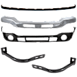 5-Piece Kit, Front Bumper, Chrome, Includes (1) Bumper, (2) Bumper Bracket, (1) Bumper Cover, and (1) Valance