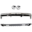 3-Piece Kit Front, Driver and Passenger Side Bumper Chrome, Includes (1) Fog Light, (1) Valance and (1) Bumper