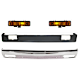 1983-1990 Chevrolet S10 Blazer - 4-Piece Kit, Front Bumper, Chrome, Includes (1) Bumper, (2) Turn Signal Light, and (1) Valance