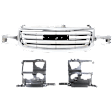 3-Piece Kit Grille, Chrome Shell and Insert, All Chromed, Performance, Includes (1) Grille and (2) Headlight Bracket
