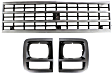 1992-1995 Chevrolet G20 - 3-Piece Kit, Grille Silver Shell with Black Insert, For Models With Single Headlights, Includes (1) Grille and (2) Headlight Door