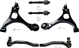 6-Piece Kit Front, Driver and Passenger Side, Lower Control Arm Kit, Includes (2) Control Arm and (4) Tie Rod End