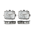 4-Piece Kit Driver and Passenger Side Halogen Headlight, With bulb(s), OE Replacement, Includes (1) Headlight and (2) Turn Signal Light