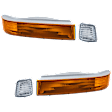 4-Piece Kit, Front, Driver and Passenger Side Turn Signal Light, Without bulb(s), Below Headlamp, Includes (2) Turn Signal Light and (2) Corner Light