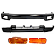 4-Piece Kit, Front, Driver and Passenger Side Bumper, Sport Utility, Painted Black, Includes (1) Bumper, (2) Turn Signal Light, and (1) Valance