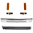 1989 Chevrolet S10 Base - 6-Piece Kit Front Bumper, Chrome, Includes (1) Bumper, (2) Corner Light, (2) Turn Signal Light, and (1) Valance