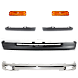 6-Piece Kit, Front, Driver and Passenger Side Bumper, Fleetside, RWD, Chrome, Includes (1) Bumper, (2) Bumper Filler, (2) Turn Signal Light, and (1) Valance
