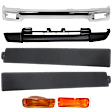 6-Piece Kit, Front, Driver and Passenger Side Bumper, Sport Utility, Chrome, Includes (1) Bumper, (2) Grille Assembly, (2) Turn Signal Light, and (1) Valance