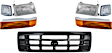 7-Piece Kit Grille Painted Black, Includes (2) Corner Light, (1) Grille Assembly, (2) Headlight, and (2) Turn Signal Light