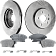 2-Wheel Set Front Brake Disc and Pad Kit, Plain Surface 5 Lugs 299.97 mm Semi-metallic Pro-Line Series, Includes (2) Disc and (1) Pad Set