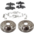 2-Wheel Set Rear Brake Disc and Pad Kit, Plain Surface 5 Lugs 305.05 mm Ceramic Pro-Line Series, Includes (2) Brake Disc and (1) Brake Pad Set