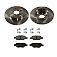 2005 Pontiac G6 - 2-Wheel Set Rear Brake Disc and Pad Kit, Plain Surface, 5 Lugs, 270 mm, Ceramic, 3.5L 6Cyl, Pro-Line Series Includes (2) Disc and (1) Pad Set