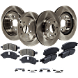 2009 Saturn Outlook - 8-Piece Kit Front and Rear Brake Disc and Pad Kit, Plain Surface, 6 Lugs, Front-Ceramic/Rear-Semi-Metallic, 3.6L 6Cyl, Pro-Line Series  Includes (4) Brake Disc and (2) Brake Pad Set
