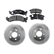 2-Wheel Set Front Brake Disc and Pad Kit, Plain Surface 5 Lugs 277.88 mm Semi-metallic Pro-Line Series, Includes (1) Brake Pad Set and (2) Brake Disc