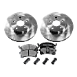 2-Wheel Set Brake Disc and Pad Kit, Plain Surface 5 Lugs 259.08 mm Semi-metallic Pro-Line Series, Includes (2) Brake Disc and (1) Brake Pad Set