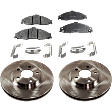 2-Wheel Set Front Brake Disc and Pad Kit, Plain Surface 5 Lugs 302.77 mm Ceramic Pro-Line Series, Includes (1) Brake Pad Set and (2) Brake Disc