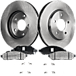 2-Wheel Set Front Brake Disc and Pad Kit, Plain Surface 5 Lugs 282.6 mm Ceramic Pro-Line Series, Includes (2) Brake Disc and (1) Brake Pad Set