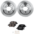 2-Wheel Set Rear Brake Disc and Pad Kit, Plain Surface 5 Lugs 288.04 mm Ceramic Pro-Line Series, Includes (2) Disc and (1) Pad Set