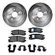 2-Wheel Set Rear Brake Disc and Pad Kit, Plain Surface 5 Lugs 281.18 mm Semi-metallic Pro-Line Series, Includes (1) Brake Pad Set and (2) Brake Disc