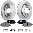 2-Wheel Set Rear Brake Disc and Pad Kit, Plain Surface 5 Lugs 298.96 mm Ceramic FWD Pro-Line Series, Includes (2) Brake Disc and (1) Brake Pad Set