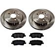 2-Wheel Set Rear Brake Disc and Pad Kit, Plain Surface 5 Lugs 314.96 mm Ceramic Pro-Line Series, Includes (1) Brake Pad Set and (2) Brake Disc