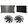 4-Piece Kit A/C Condenser, 2.0L, 4Cyl, Includes (1) A/C Condenser, (2) Cooling Fan Assembly and (1) Radiator