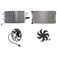 2004 Volkswagen Jetta - 4-Piece Kit A/C Condenser, 1.8L 4Cyl,  Includes (1) A/C Condenser, (2) Cooling Fan Assembly, and (1) Radiator
